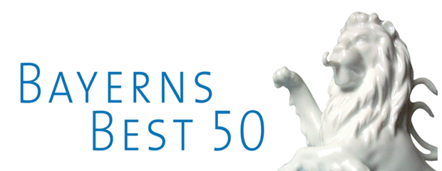 Das Foto zeigt das Logo des Wettbewerbs BAYERNS BEST 50.